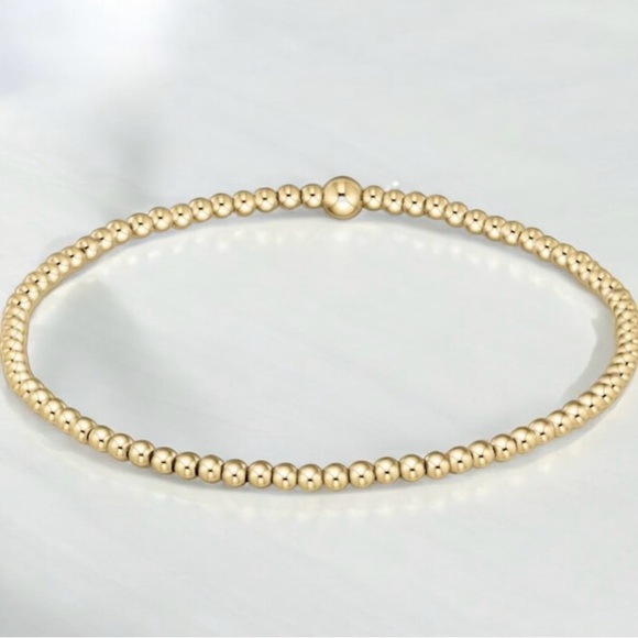 Bracelet gold plated bead stretch, beads waterproof handmade choose sizes stack - Picture 1 of 6